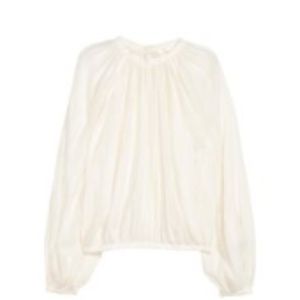 🥂H&M White Balloon-sleeve w buttons up back
